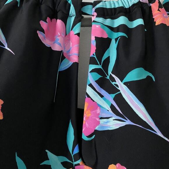 Island Escape One-Piece Black Floral Adjustable Swimsuit Size 10 New - Picture 5 of 11